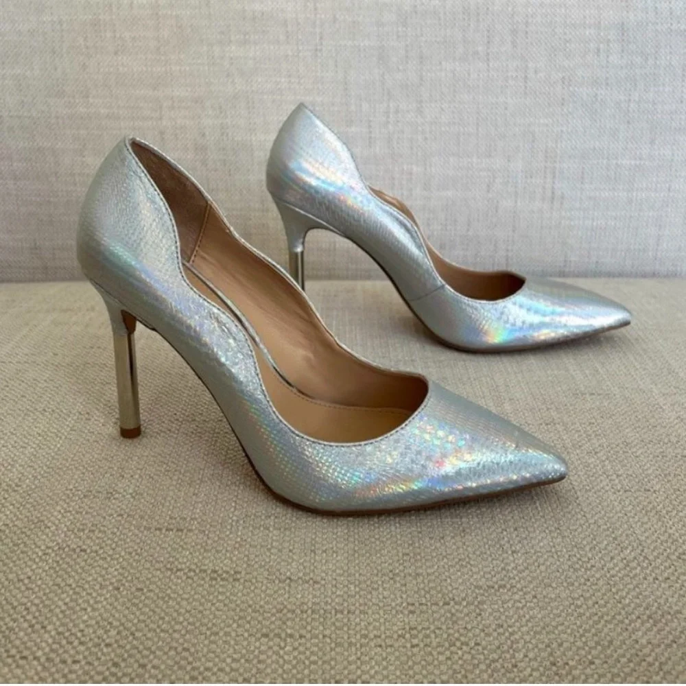 Badgley Mischka Jewel Riley Iridescent High Heels Pumps Size: 6 - Picture 14 of 14